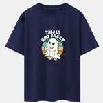 Ghost Slogan Print Drop Shoulder Oversize T-Shirt