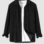 Corduroy Lapel Long Sleeve Shirt