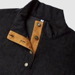 Men's retro corduroy patchwork casual stand collar sweatshirt