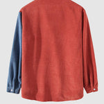 Men's Corduroy Colorblock Single Pocket Button-down Shirt