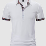Men's Paisley Color Block Casual Business Lapel Short Sleeve POLO