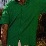 Men's Street Style Sexy Knit Short Sleeve crochet Shirt