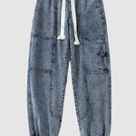 Men's cargo pocket patchwork loose jeans