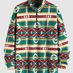 Men's Vintage Aztec Polar Fleece Stand Collar Sweatshirt
