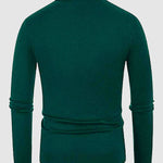 Men's Striped Jacquard Casual Business Lapel Half Button Sweater