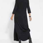 Zeagoo Women's Casual Solid Color Long Sleeve V-neck Maxi Dress