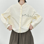 Women's Line Embroidered Collared Shirt