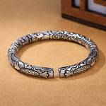 Buddha Stones Dragon Head Carved Luck Bracelet Bangle