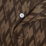 Men's geometric retro half button lapel short sleeve polo