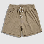Men's geometric terry texture shirt casual shorts set