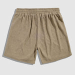 Men's geometric terry texture shirt casual shorts set