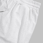 Men's solid color wave terry texture shirt casual shorts set