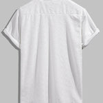 Men's solid color wave terry texture shirt casual shorts set