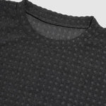 Men's solid color plaid terry fabric round neck T-shirt