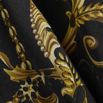 Men's Satin Vintage Floral Cuban Collar Button-Down Short Sleeve Shirt