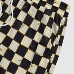 Men's plaid floral satin shirt casual shorts set