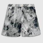 Men's Chinese Character Satin Retro Style Elastic Waist Casual Shorts