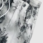 Men's Chinese Character Satin Retro Style Elastic Waist Casual Shorts