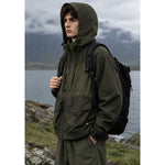 Color-blocked Large Pocket Shooded Windbreaker