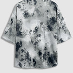 Men's Chinese character satin retro style kimono short-sleeved shirt