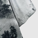 Men's Chinese character satin retro style kimono short-sleeved shirt