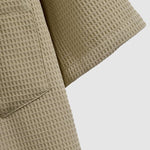 Men's Textured Waffle Cuban Collar Shirt Corduroy Casual Shorts Set