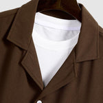 Men's Textured Cuban Collar Shirt Casual Pants Set