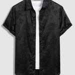 Men's Chinese Dragon Totem Satin Short Sleeve Shirt