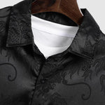 Men's Chinese Dragon Totem Satin Short Sleeve Shirt