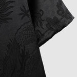 Men's Chinese Dragon Totem Satin Short Sleeve Shirt
