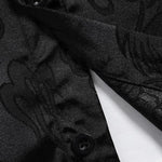 Men's Chinese style dragon totem satin shirt shorts set