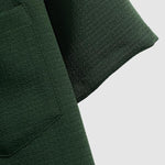 Men's Solid Color Textured Cuban Collar Button-Down Short Sleeve Shirt