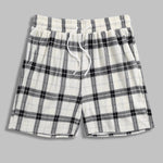 Men's Pleated Plush Plaid casual shorts