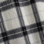 Men's Plaid Pleated Brushed Cuban Collar Short Sleeve Shirt