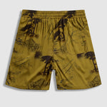 Men's Chinese Style Crane Pattern Satin Shorts