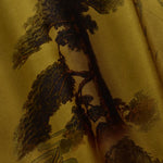 Men's Chinese Crane Pattern Satin Cuban Collar Short Sleeve Shirt