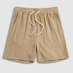 Men's Textured Cuban Collar Shirt Casual Shorts Set