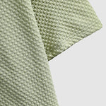 Men's textured seersucker half-button lapel solid color polo