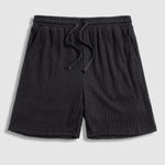 Men's sleeveless hollow textured knitted solid color casual set