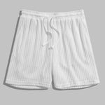 Men's sleeveless hollow textured knitted solid color casual set
