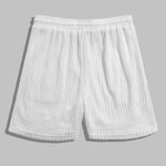 Men's sleeveless hollow textured knitted solid color casual set