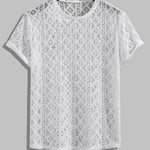 Men's Sexy Hollow Knitted Round Neck T-Shirt