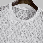 Men's Sexy Hollow Knitted Round Neck T-Shirt