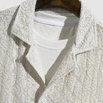 Men's Sexy Hollow Cuban Collar Button Short Sleeve Shirt