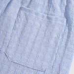 Men's striped texture casual elastic waist drawstring shorts