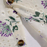 Men's Printed Floral Cutout Button Short Sleeve Shirt