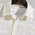 Men's Geometric Plaid Hollow Short Sleeve Shirt