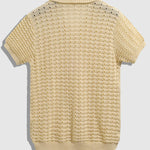 Men's solid color hollow V-neck knitted short sleeves