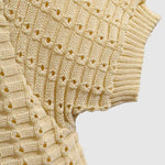 Men's solid color hollow V-neck knitted short sleeves