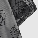 Men's lace embroidered rose flower short-sleeved shirt